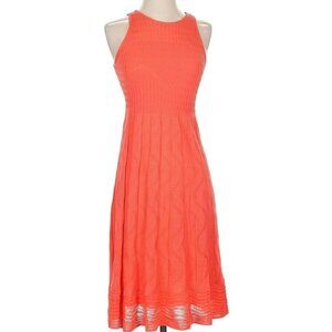 M Missoni Orange Knit Cotton Blend Sleeveless Shift Dress Sz 38